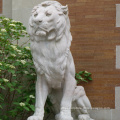 Garden marble sculpture stone guardian lion statue for sale